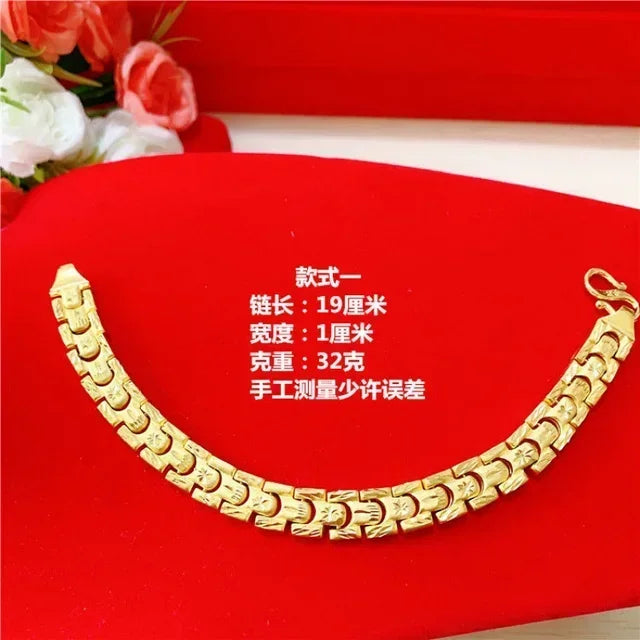 AU750 gold rich 18k bracelet mens domineering real gold watch chain jewelry 999 high-end jewelry matching can be customized